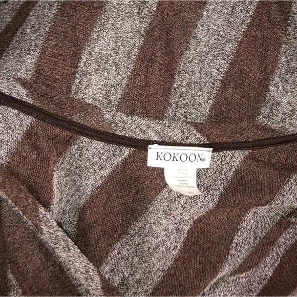 Kokoon NEW XS aschew you striped asymmetrical tunic top ultra tee merlot 98 - Picture 4 of 5